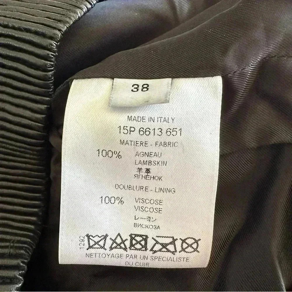 Givenchy Lambskin Leather Crewneck Sweatshirt Top Buttery Soft 38/ XS - Picture 5 of 14